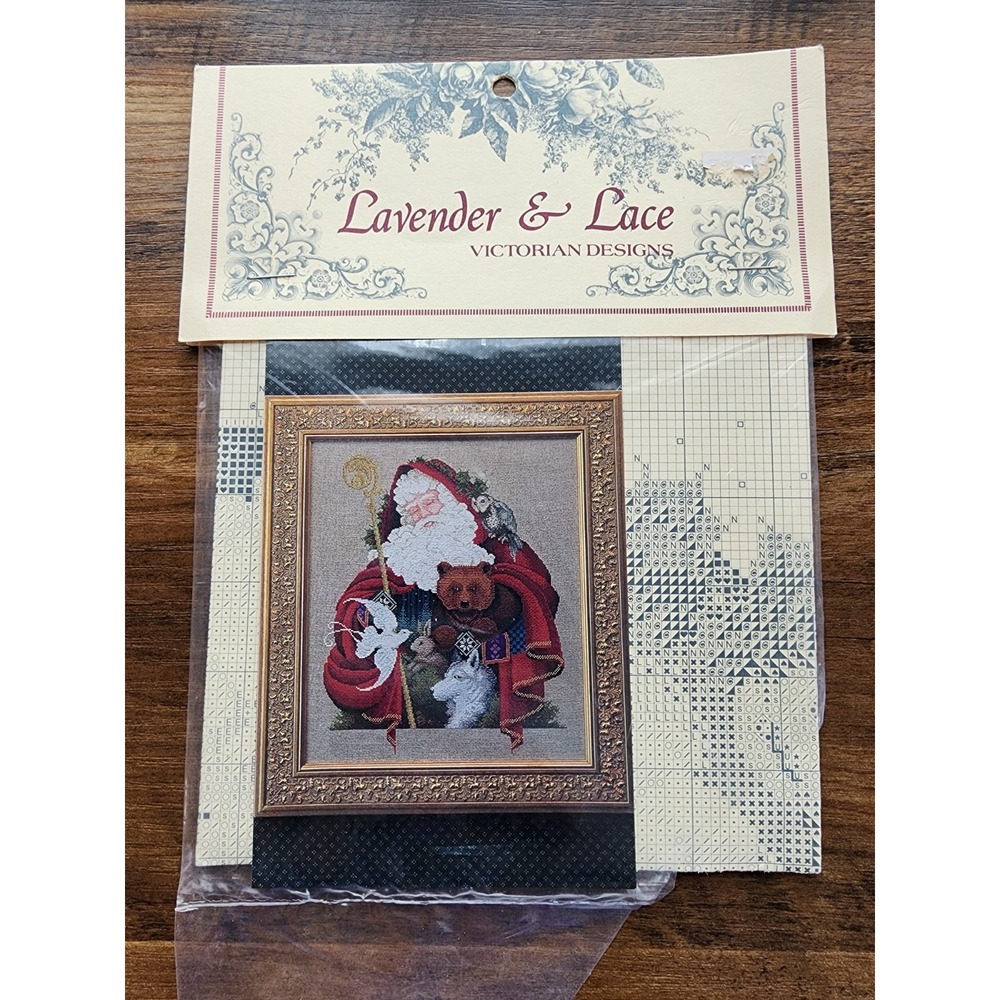 Lavender & Lace "Santa Of The Forest " Cross Stitch Pattern Bridal Gift New
